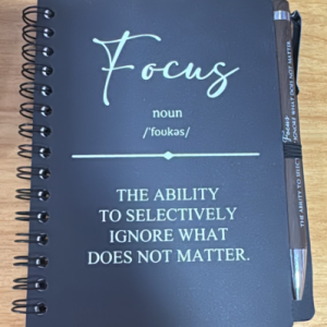 Verb focus journal with pen