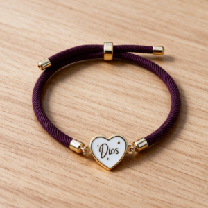Burgundy Gold Mesh Bracelet